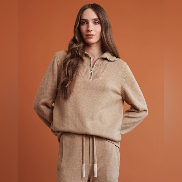 RW&CO Gender-Neutral Mock-Neck Sweater With Half-Zip M - Picture 8 of 9